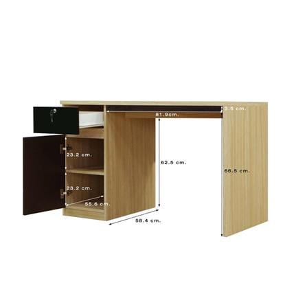 OFFICE DESK BURO REVOLUTION DK120 LR 120CM NATURAL ASH/BLACK [EXCLUSIVE FROM HOMEPRO THAILAND]