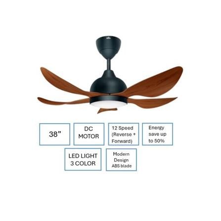 DEKA CEILING FAN GENO 38 LED 5BLADES 38" OAK