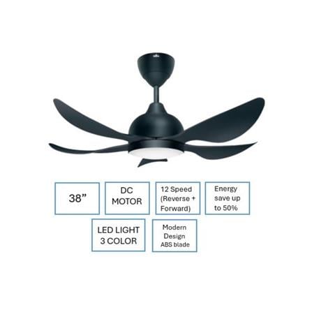 DEKA CEILING FAN GENO 38 LED 5BLADES 38" MATTE BLACK