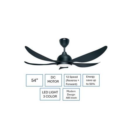 DEKA CEILING FAN GENO 54 LED MATTE BLACK 5B 54"