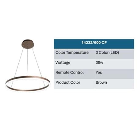 BRIGHT OBJECTIVES PENDANT LAMP 14232/600 CF 3 COLOR 38 WATT BROWN