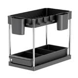 2TIER UNDER SINK ORGANIZER KECH AMASS 40.7X22X32.5CM BLACK