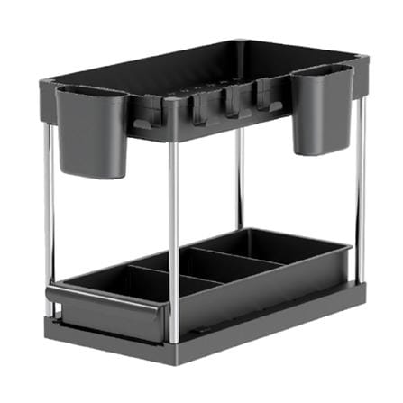 2TIER UNDER SINK ORGANIZER KECH AMASS 40.7X22X32.5CM BLACK