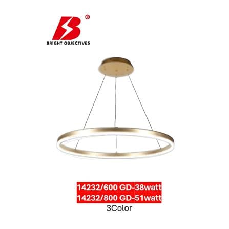 BRIGHT OBJECTIVES PENDANT LAMP 14232/600 GD 3 COLOR 38 WATT GOLD