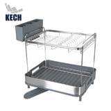 2 TIER STAINLESS STEEL DISH AND GLASS DRYING RACK KECH METAL