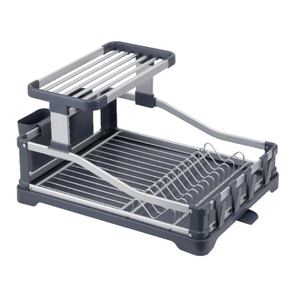 ALUMINIUM DISH RACK 2 TIER TRAY NOBLE KECH 53.2X36.8X26.5CM GREY