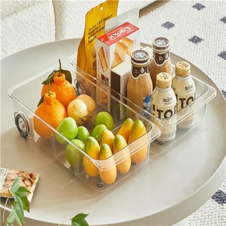 FRIDGE BOX STORAGE WITH WHEEL KECH 39X19.5X8.5 CLEAR