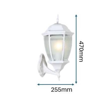 PRE-ORDER BRIGHT OBJECTIVES WALL OUTDOOR 8822/W 470MM E27 WHITE