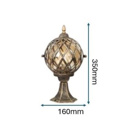 PRE-ORDER BRIGHT OBJECTIVES GATE LAMP 8825/S 350MM E27 ANTIQUE BRASS