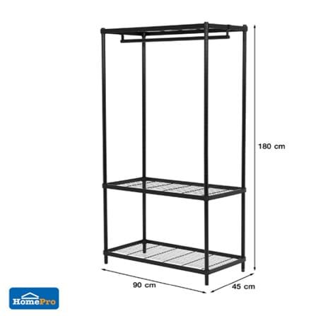 CLOTHES RACK PLIM LINEAR WR90-1-180 90X45X180CM BLACK