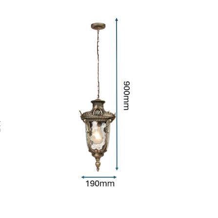 PRE-ORDER BRIGHT OBJECTIVES PENDANT OUTDOOR LAMP 8830/P E27 ANTIQUE BRASS