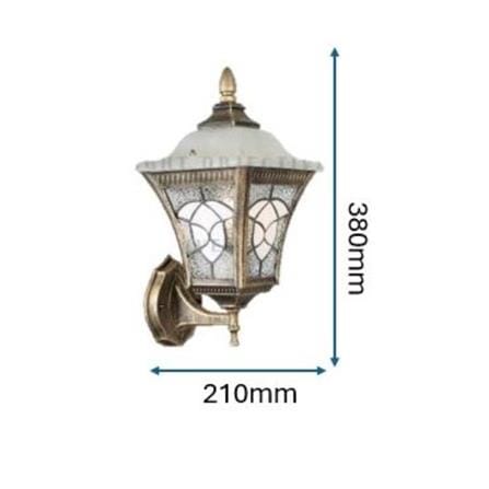 PRE-ORDER BRIGHT OBJECTIVES WALL OUTDOOR 8828/W 380MM E27 ANTIQUE BRASS
