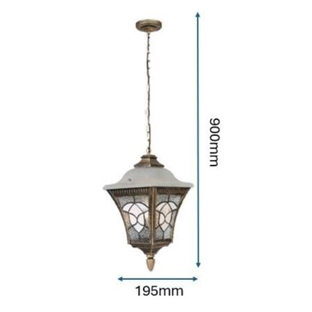 PRE-ORDER BRIGHT OBJECTIVES PENDANT OUTDOOR LAMP 8828/P 900MM E27 ANTIQUE BRASS