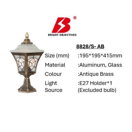 PRE-ORDER BRIGHT OBJECTIVES GATE LAMP 8828/S 415MM E27 ANTIQUE BRASS