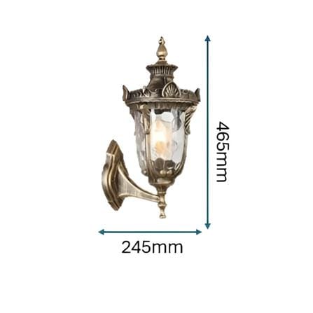 PRE-ORDER BRIGHT OBJECTIVES WALL OUTDOOR 8830/W 465MM E27 ANTIQUE BRASS