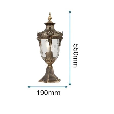 PRE-ORDER BRIGHT OBJECTIVES GATE LAMP 8830/S 550MM E27 ANTIQUE BRASS