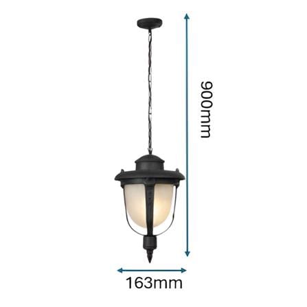 PRE-ORDER BRIGHT OBJECTIVES PENDANT OUTDOOR LAMP 8831/P 900MM E27 BLACK