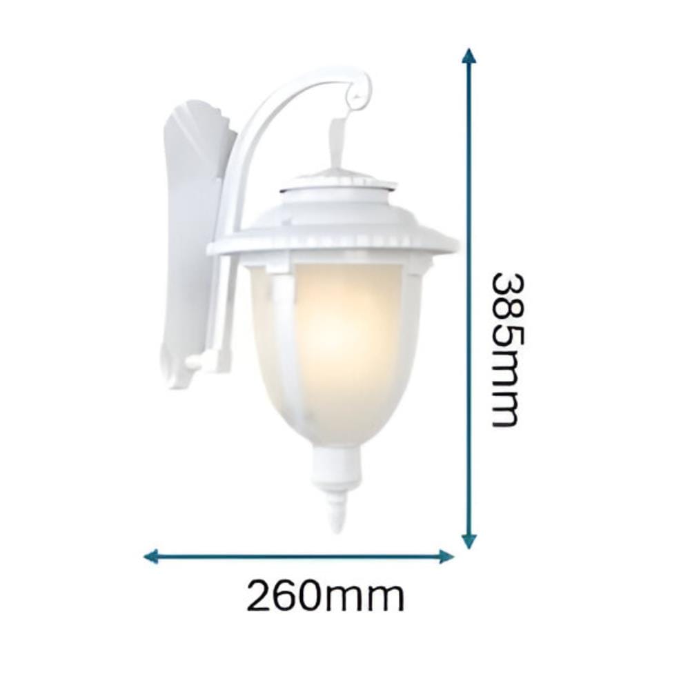 PRE-ORDER BRIGHT OBJECTIVES WALL OUTDOOR 8834/W 385MM E27 WHITE