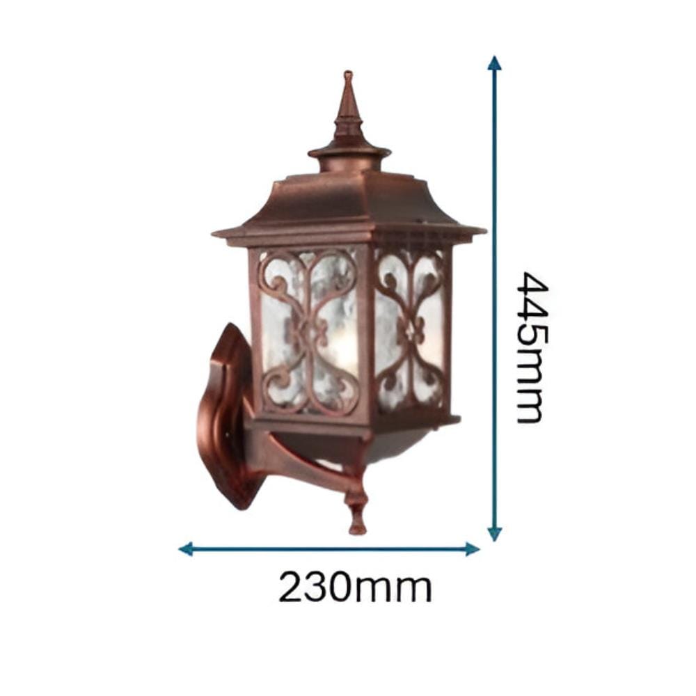 PRE-ORDER BRIGHT OBJECTIVES WALL OUTDOOR 8835/W 445MM E27 RED ANTIQUE BRASS