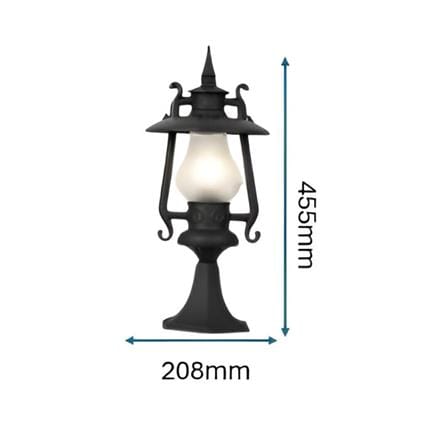 PRE-ORDER BRIGHT OBJECTIVES GATE LAMP 8836/S 455MM E27 BLACK