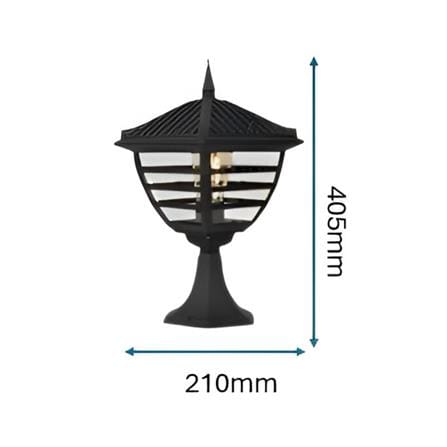 PRE-ORDER BRIGHT OBJECTIVES GATE LAMP 8839/S 405MM E27 BLACK