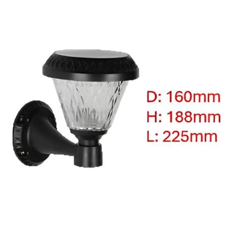 PRE-ORDER BRIGHT OBJECTIVES SOLAR LED WALL LAMP 8855/W 3C 1.5W 188MM
