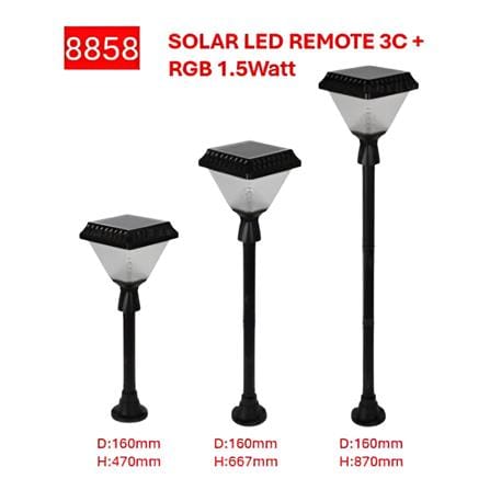 PRE-ORDER BRIGHT OBJECTIVES SOLAR LED BOLLARD 8858 3C 1.5W 470MM