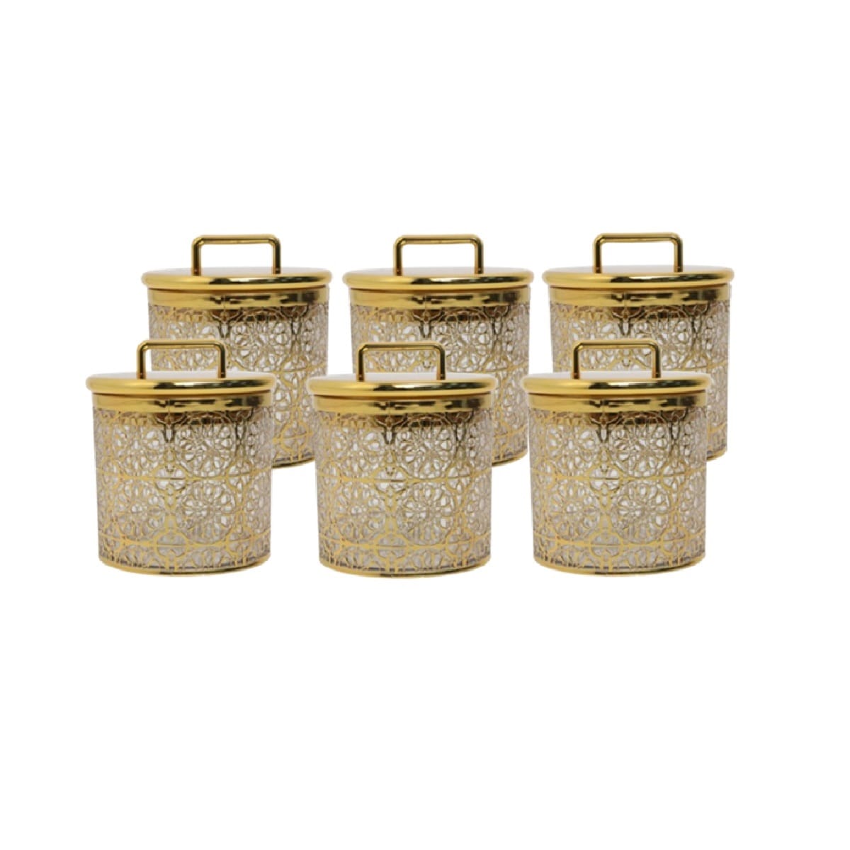 COSSY ARYLIC CANISTER GOLD WITH LID  1778G-S