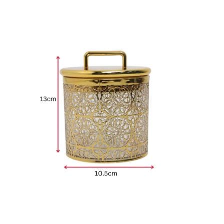 COSSY ARYLIC CANISTER GOLD WITH LID  1778G-S