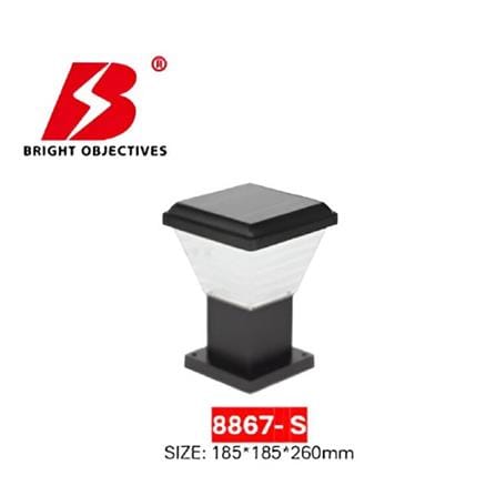 PRE-ORDER BRIGHT OBJECTIVES SOLAR LED GATE LAMP 8867/S 3C 2WATT 260MM