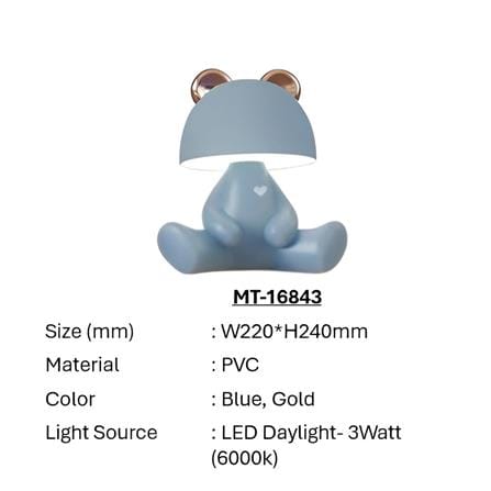 BRIGHT OBJECTIVES DESK LAMP LED MT-16843 3 WATT 6000K(DAYLIGHT) BLUE