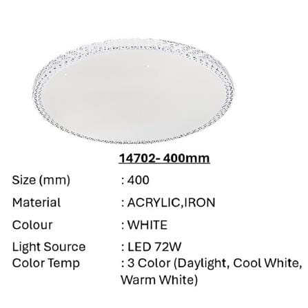 BRIGHT OBJECTIVES CEILING LAMP LED 14702-400 3C 72 WATT 40CM WHITE