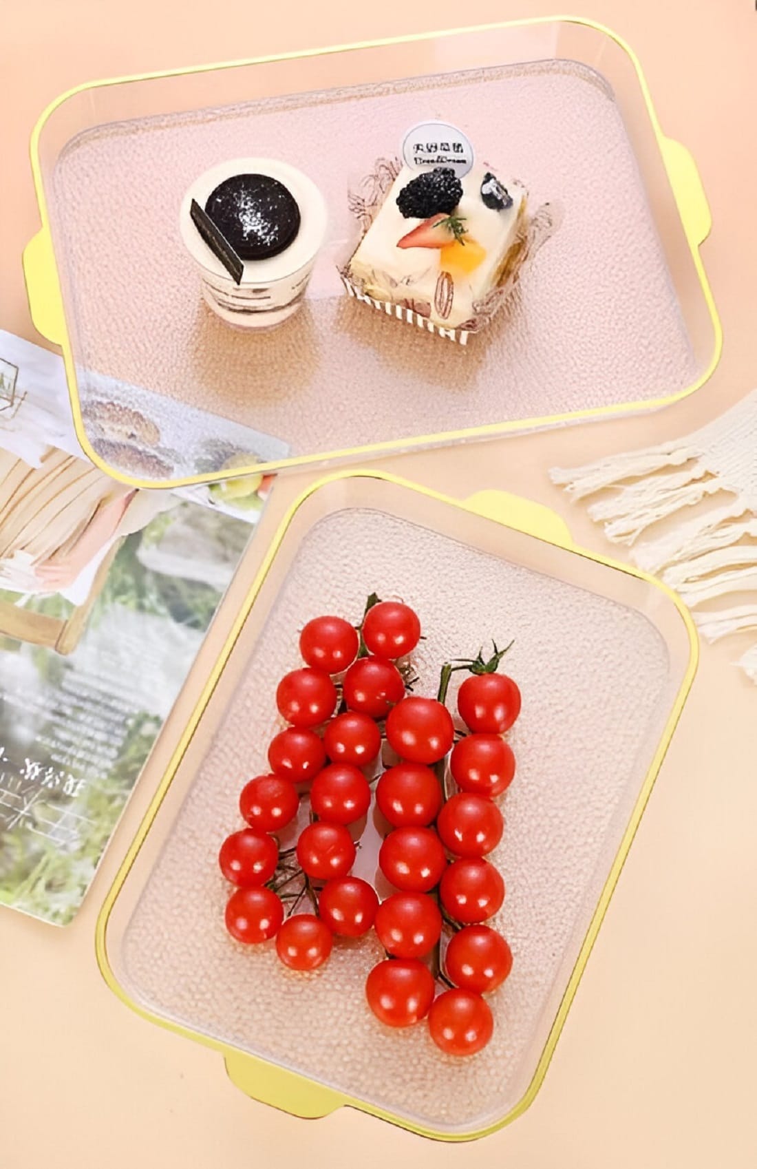 COSSY RECTANGULAR TRAY WITH GOLD RIM 40CM X 25CM 2881-L TRAY