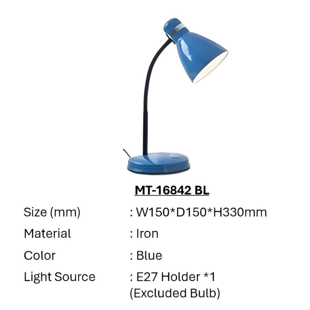 BRIGHT OBJECTIVES DESK LAMP MT-16842 BL E27 BLUE