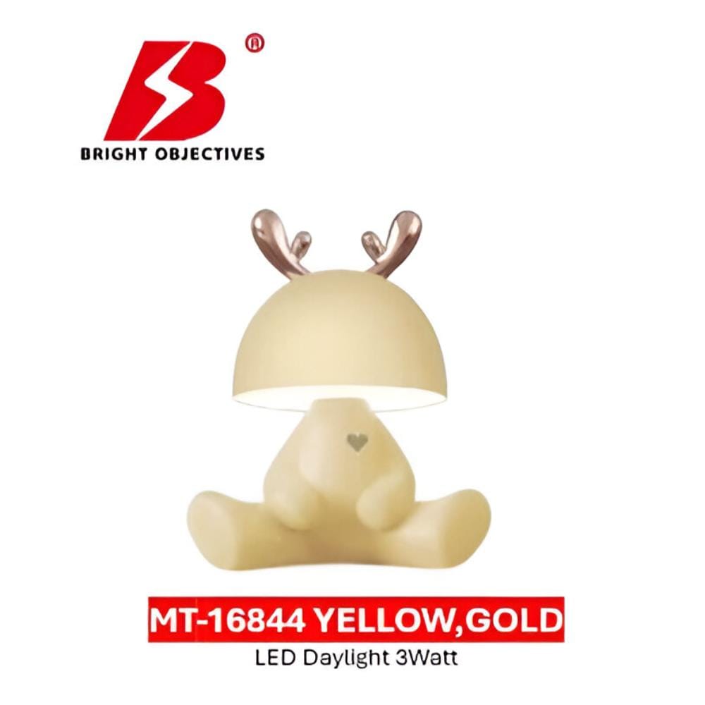 BRIGHT OBJECTIVES DESK LAMP LED MT-16844 3 WATT 6000K(DAYLIGHT) YELLOW