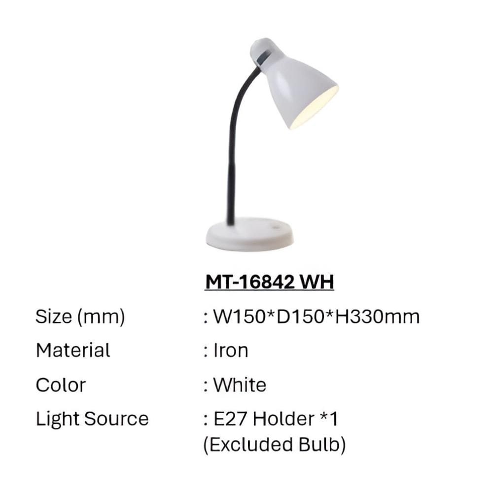 BRIGHT OBJECTIVES DESK LAMP MT-16842 WH E27 WHITE