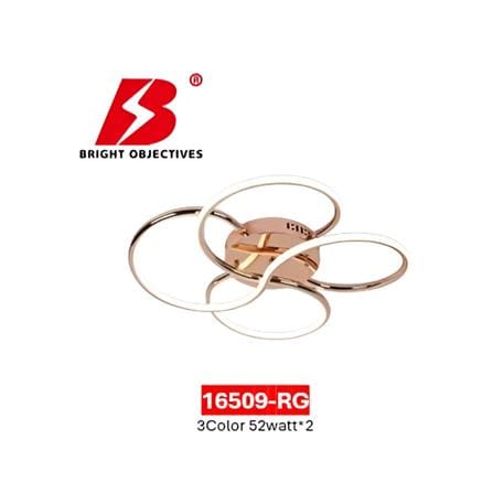 BRIGHT OBJECTIVES CEILING LAMP LED 16509-RG 3C 52 WATT x 2 ROSE GOLD WITH REMOTE CONTROL