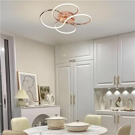 BRIGHT OBJECTIVES CEILING LAMP LED 16509-RG 3C 52 WATT x 2 ROSE GOLD WITH REMOTE CONTROL