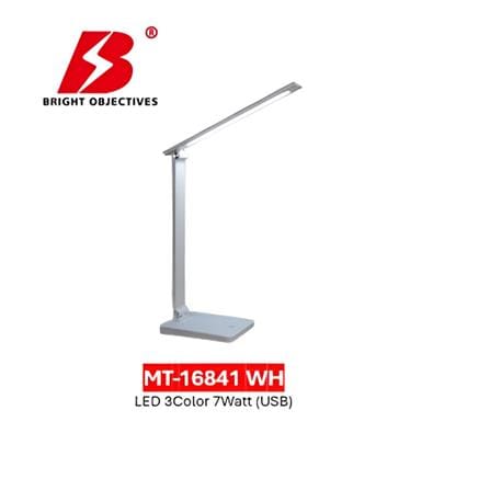 BRIGHT OBJECTIVES DESK LAMP MT-16841 WH 3C 7 WATT WHITE