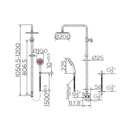 SHOWER COLUMN SET KARAT FAUCET KRS-032-780-63 CHROME [EXCLUSIVE FROM HOMEPRO THAILAND]