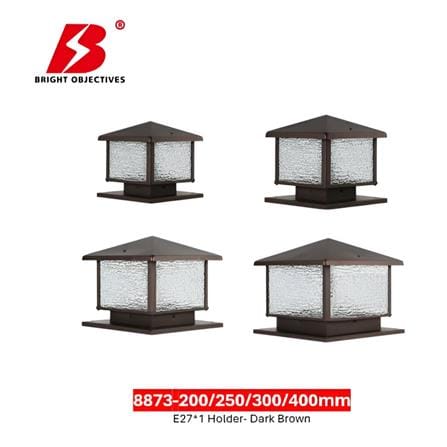 PRE-ORDER BRIGHT OBJECTIVES GATE LAMP 8873 250MM E27 DARK BROWN