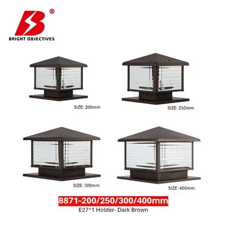 PRE-ORDER BRIGHT OBJECTIVES GATE LAMP 8871 400MM E27 DARK BROWN