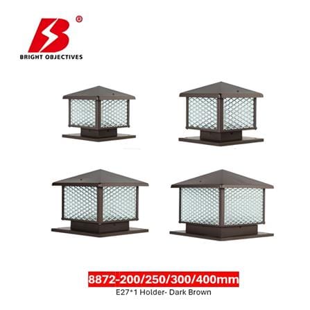 PRE-ORDER BRIGHT OBJECTIVES GATE LAMP 8872 300MM E27 DARK BROWN
