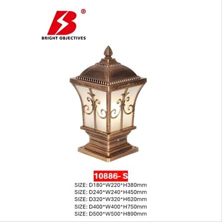 PRE-ORDER BRIGHT OBJECTIVES GATE LAMP 10886/S 400MM E27 ANTIQUE BRASS GOLD
