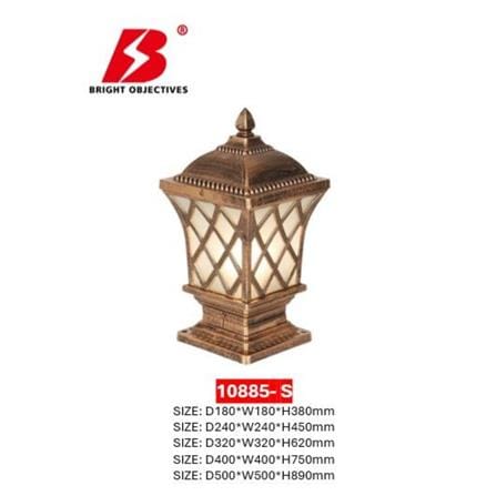 PRE-ORDER BRIGHT OBJECTIVES GATE LAMP 10885/S 400MM E27 ANTIQUE BRASS GOLD
