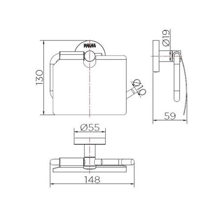 TOILET ROLL HOLDER KARAT FAUCET KB-15-332-63 STAINLESS STEEL [EXCLUSIVE FROM HOMEPRO THAILAND]