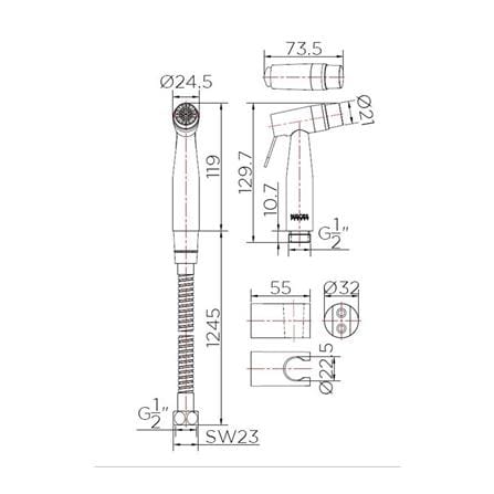 RINSING SPRAY SET KARAT FAUCET KA-16-345-63 [EXCLUSIVE FROM HOMEPRO THAILAND]