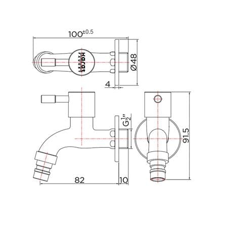 1-WAY WALL FAUCET KARAT FAUCET KF-79-401-63 SILVER [EXCLUSIVE FROM HOMEPRO THAILAND]