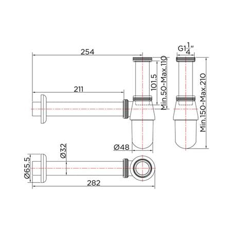 BOTTLE TRAP KARAT FAUCET KA-02-112-50 25CM [EXCLUSIVE FROM HOMEPRO THAILAND]