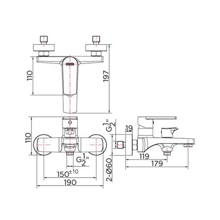 BATH MIXER KARAT FAUCET KF-58-720-50 [EXCLUSIVE FROM HOMEPRO THAILAND]